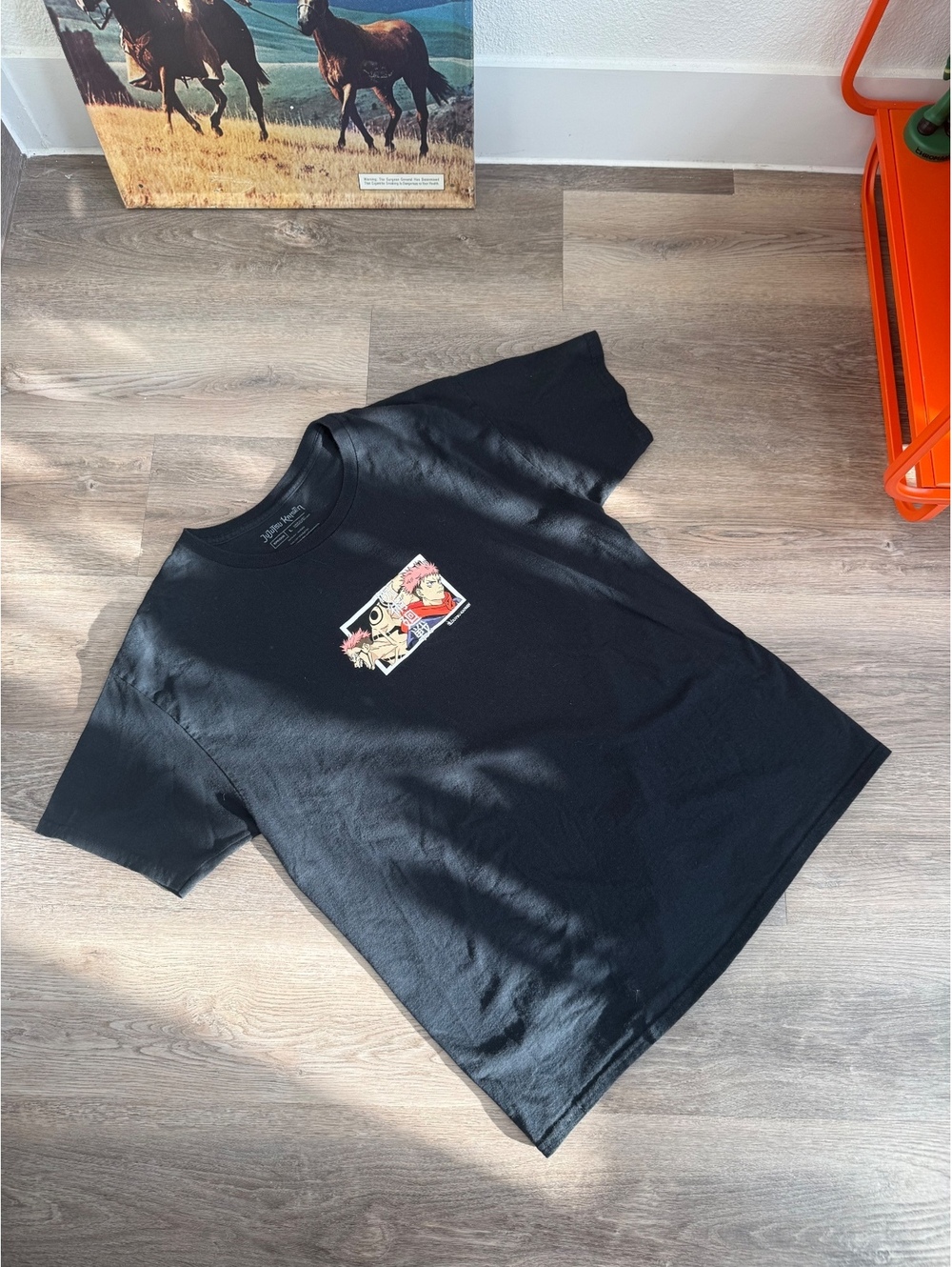 Jujutsu Kaisen Black Anime T-Shirt Size Large 100% Cotton
